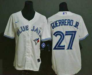 Women%27s Toronto Blue Jays #27 Vladimir Guerrero Jr. white stitched MLB cool base Nike jersey->mlb youth jerseys->MLB Jersey